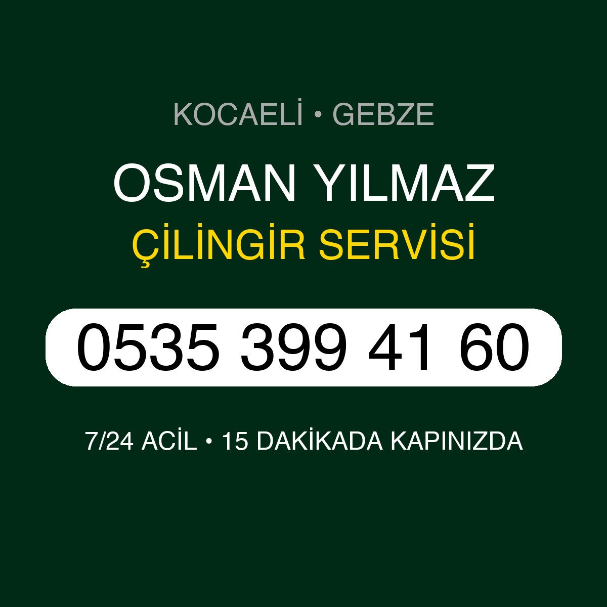 OSMAN YILMAZ Çilingir 7/24 | 0535 399 41 60