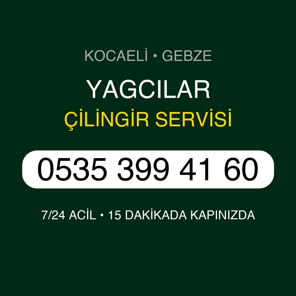 YAGCILAR Çilingir 7/24 | 0535 399 41 60