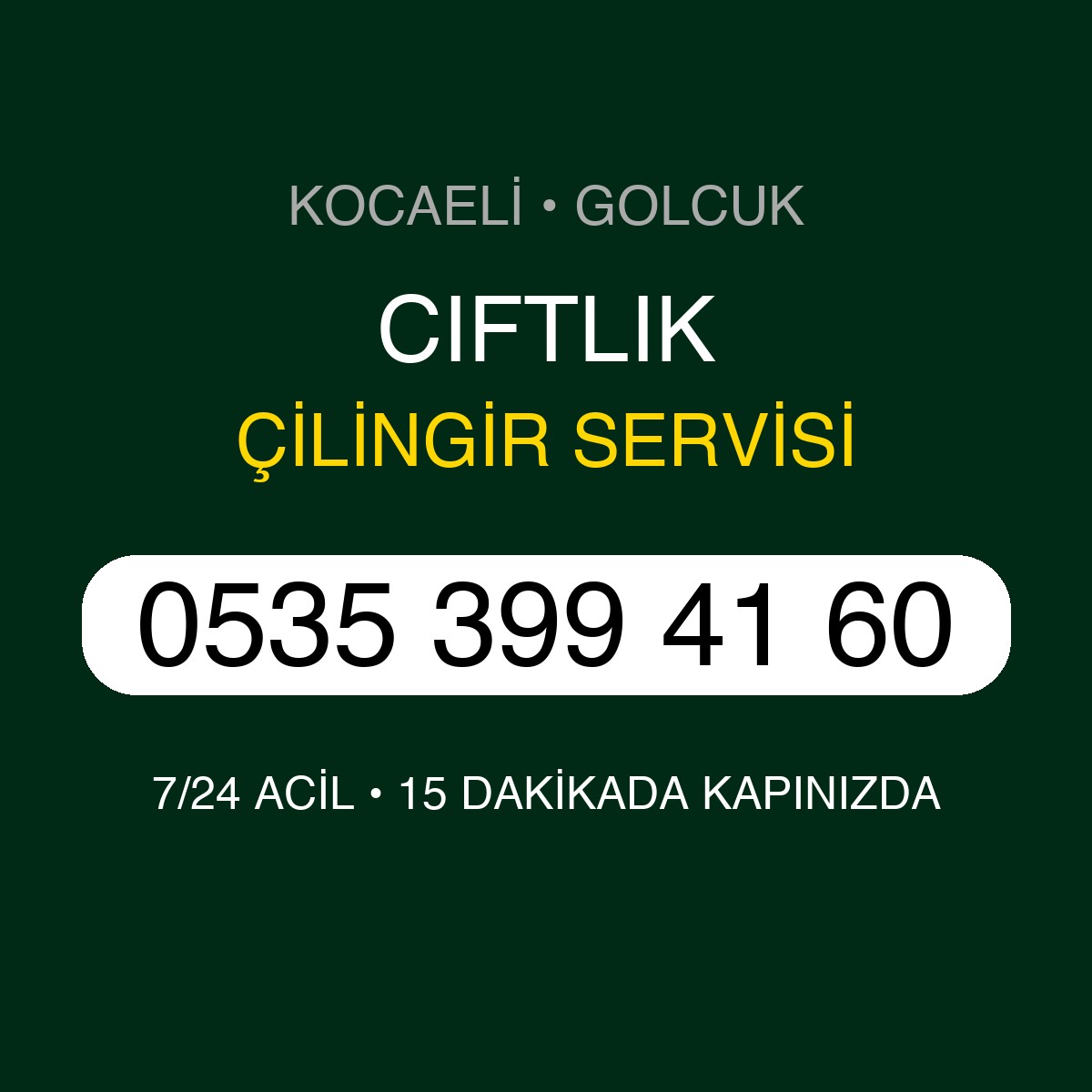 CIFTLIK Çilingir 7/24 | 0535 399 41 60