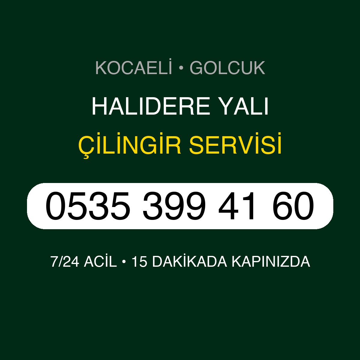 HALIDERE YALI Çilingir 7/24 | 0535 399 41 60