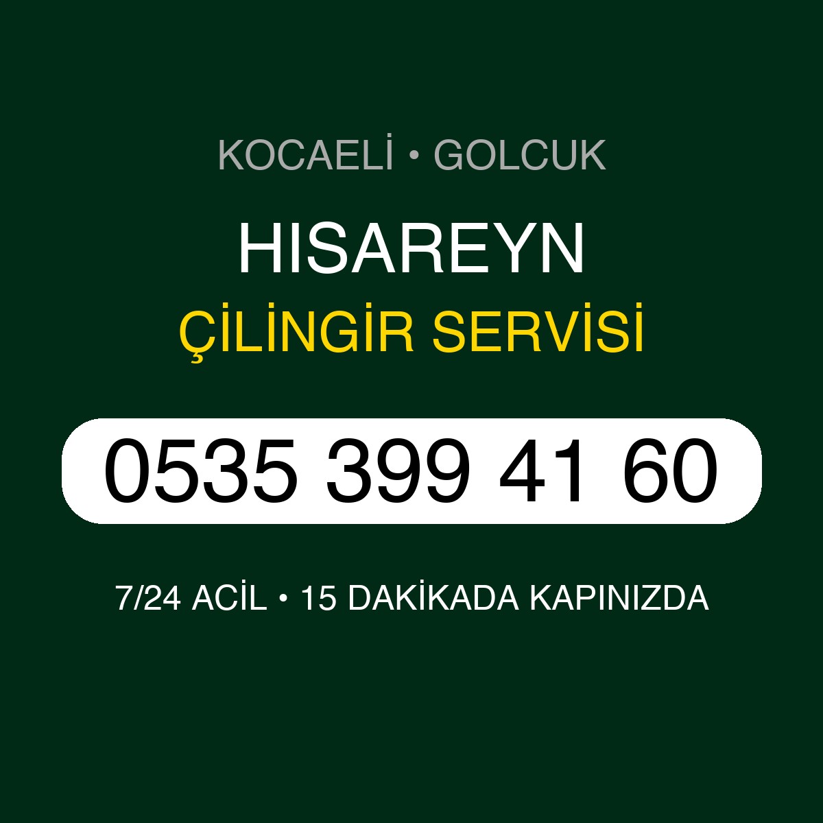 HISAREYN Çilingir 7/24 | 0535 399 41 60