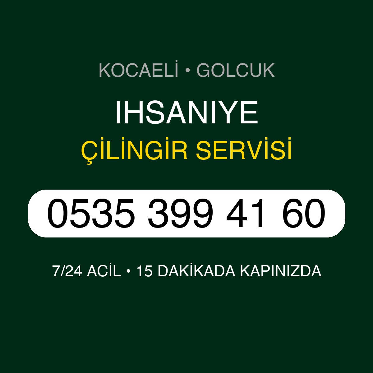 IHSANIYE Çilingir 7/24 | 0535 399 41 60