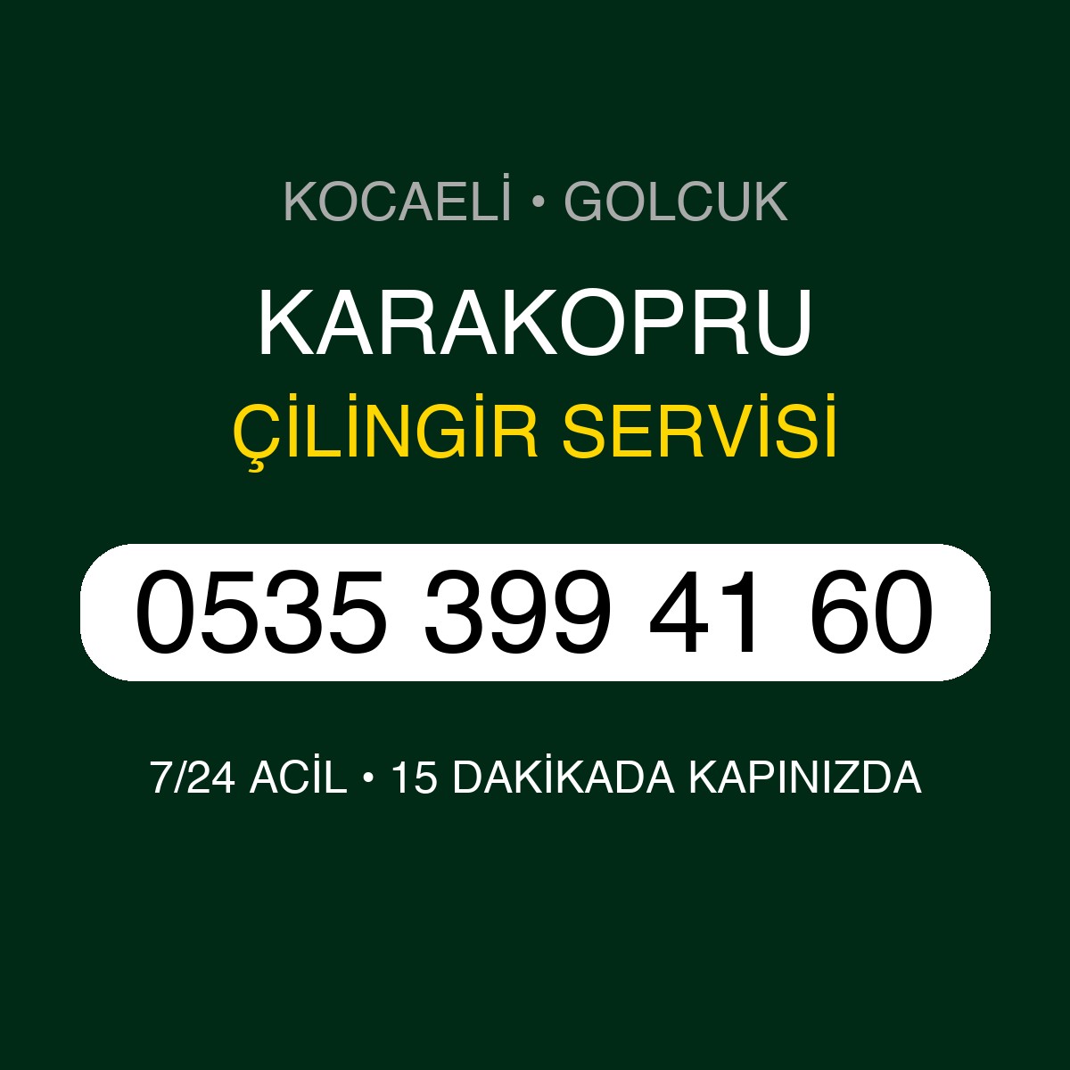 KARAKOPRU Çilingir 7/24 | 0535 399 41 60