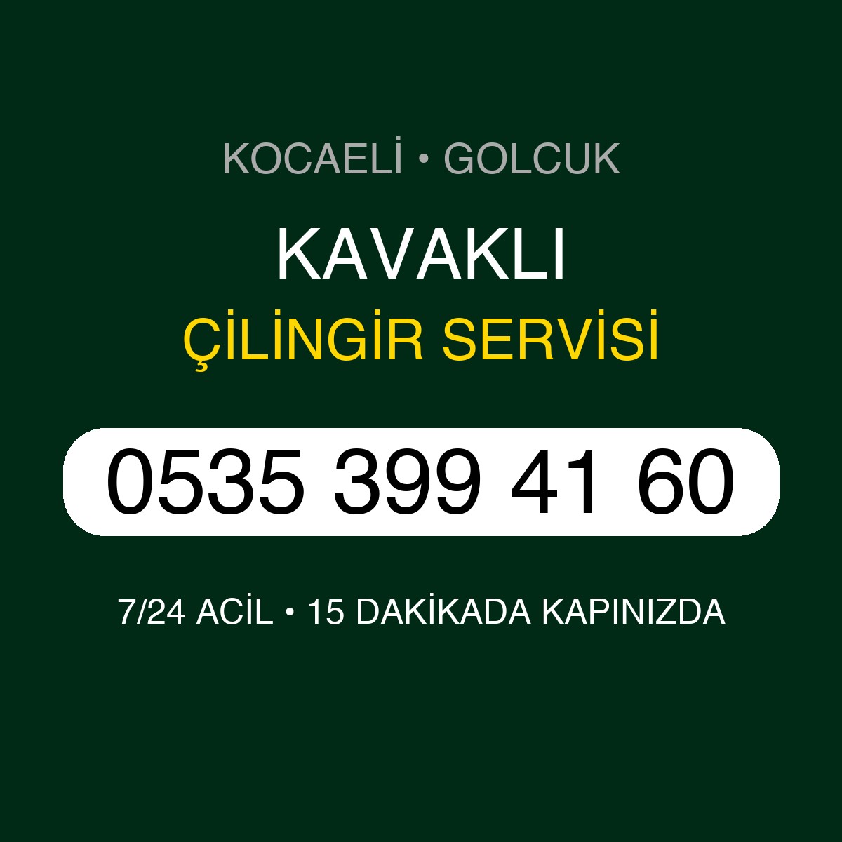KAVAKLI Çilingir 7/24 | 0535 399 41 60