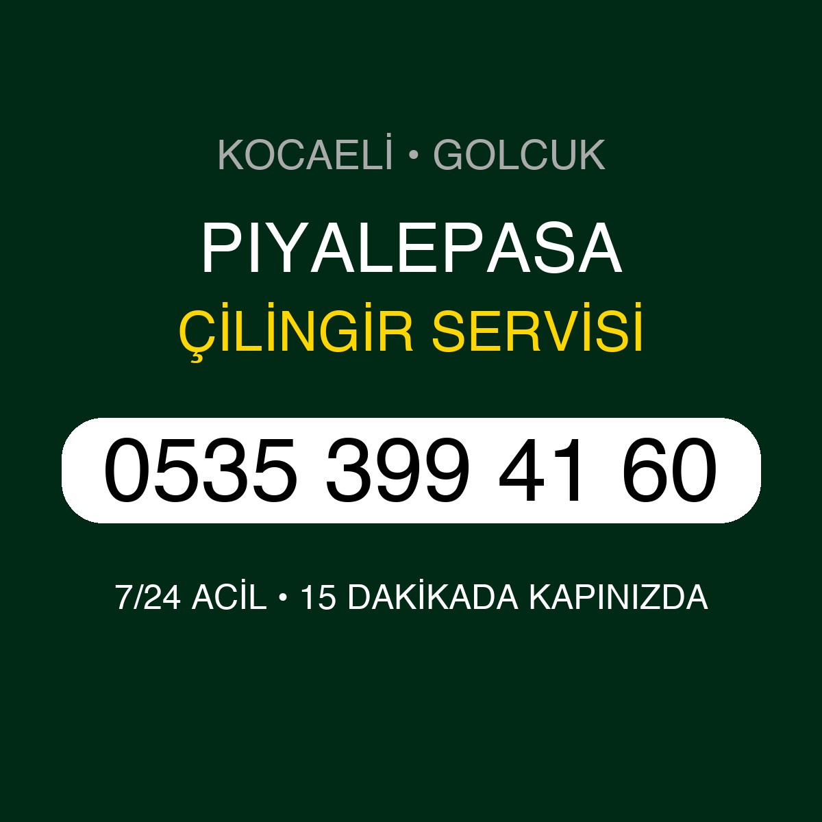 PIYALEPASA Çilingir 7/24 | 0535 399 41 60