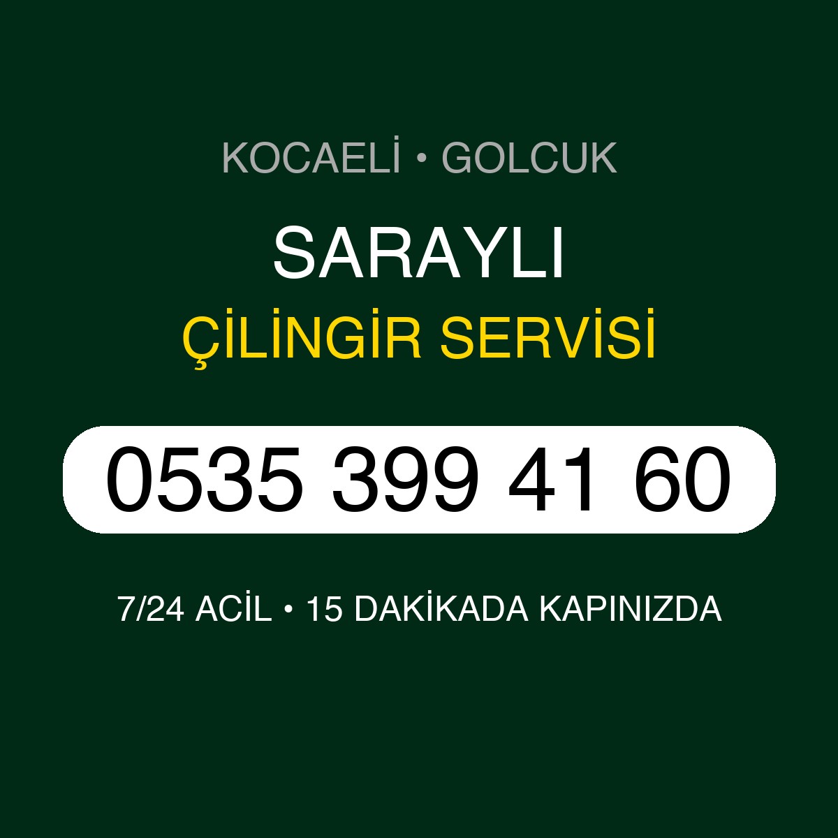 SARAYLI Çilingir 7/24 | 0535 399 41 60