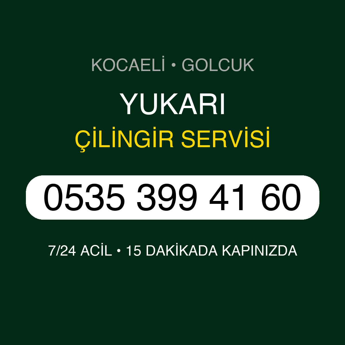 YUKARI Çilingir 7/24 | 0535 399 41 60
