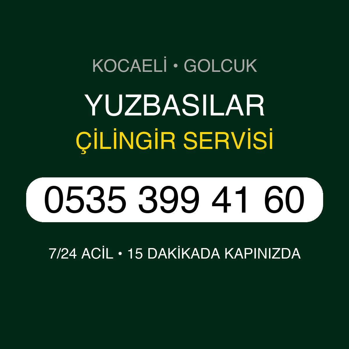 YUZBASILAR Çilingir 7/24 | 0535 399 41 60
