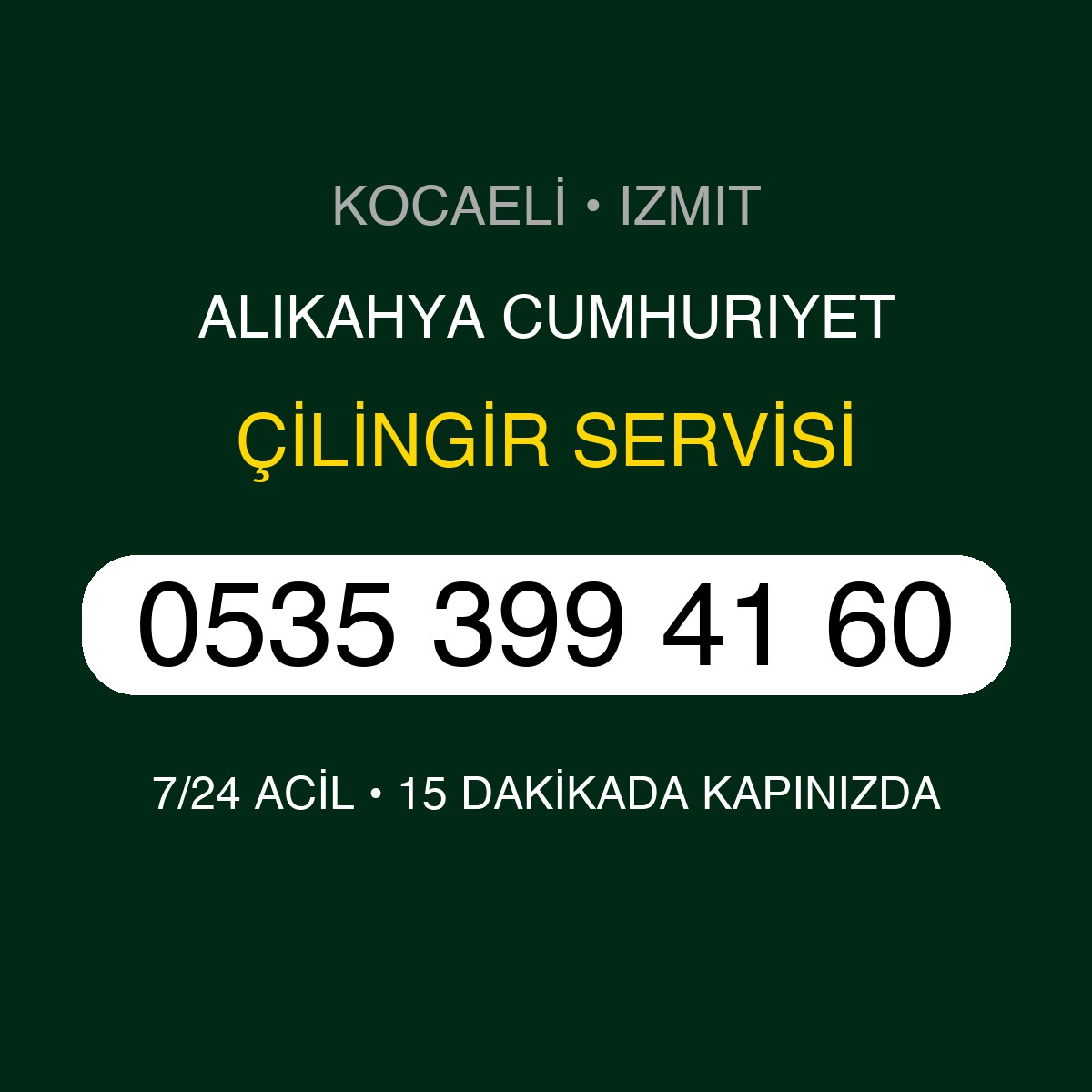 ALIKAHYA CUMHURIYET Çilingir 7/24 | 0535 399 41 60