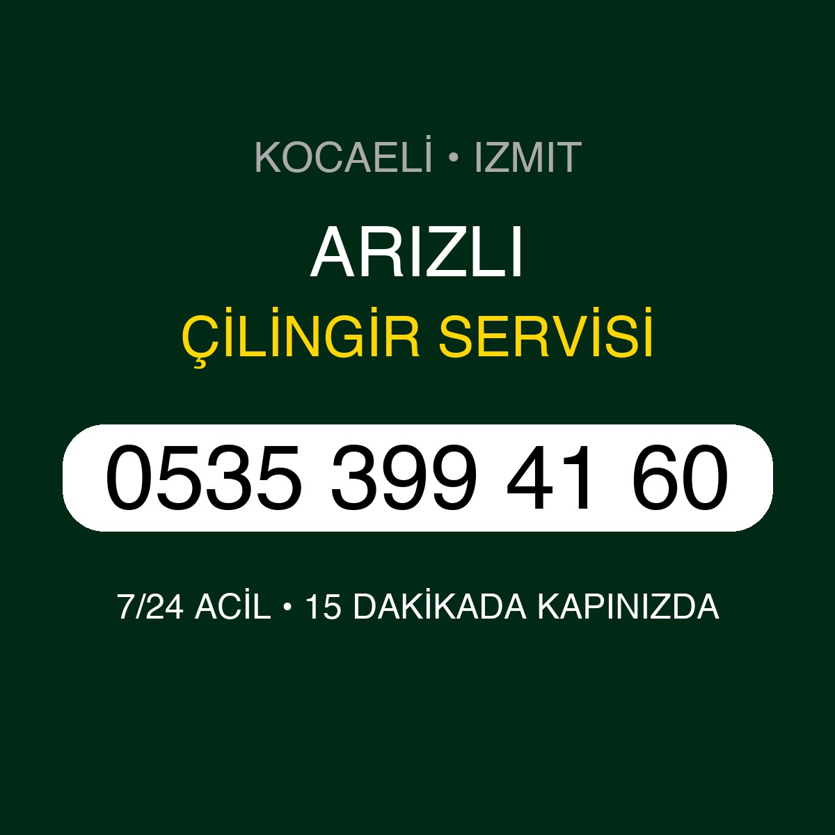 ARIZLI Çilingir 7/24 | 0535 399 41 60