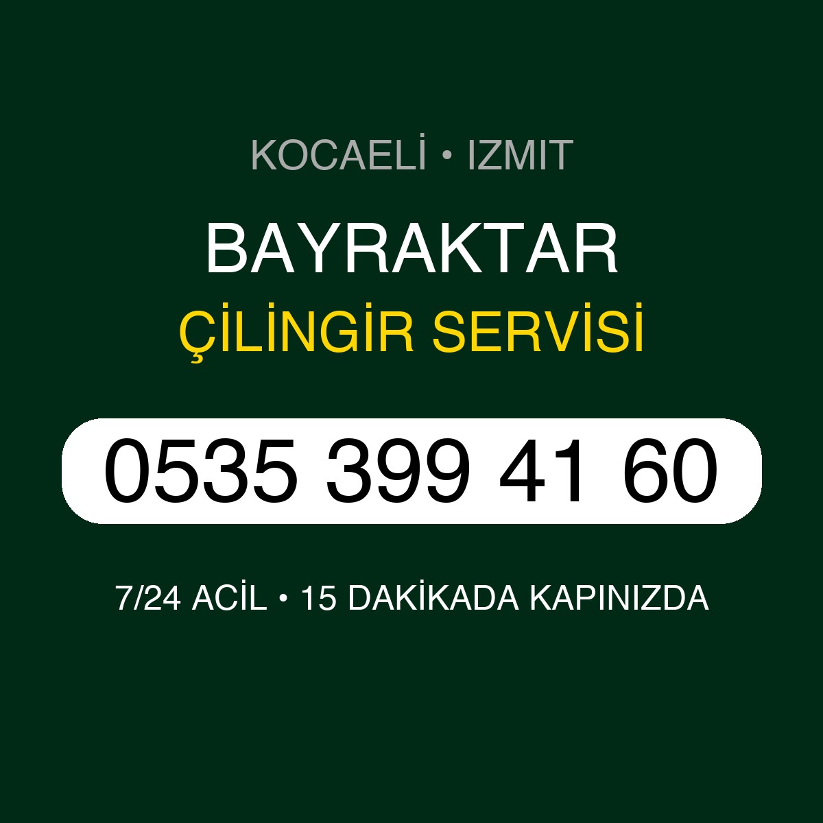 BAYRAKTAR Çilingir 7/24 | 0535 399 41 60
