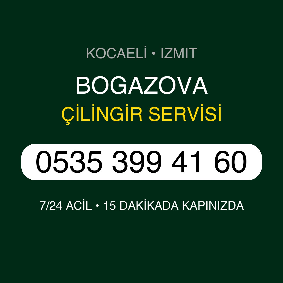 BOGAZOVA Çilingir 7/24 | 0535 399 41 60