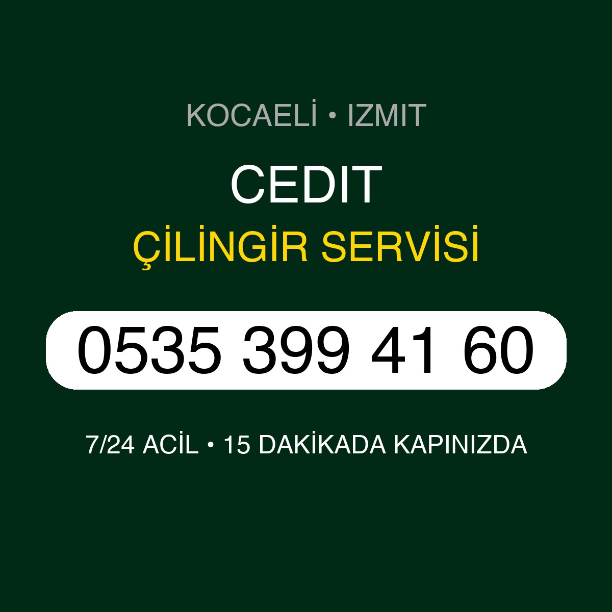 CEDIT Çilingir 7/24 | 0535 399 41 60
