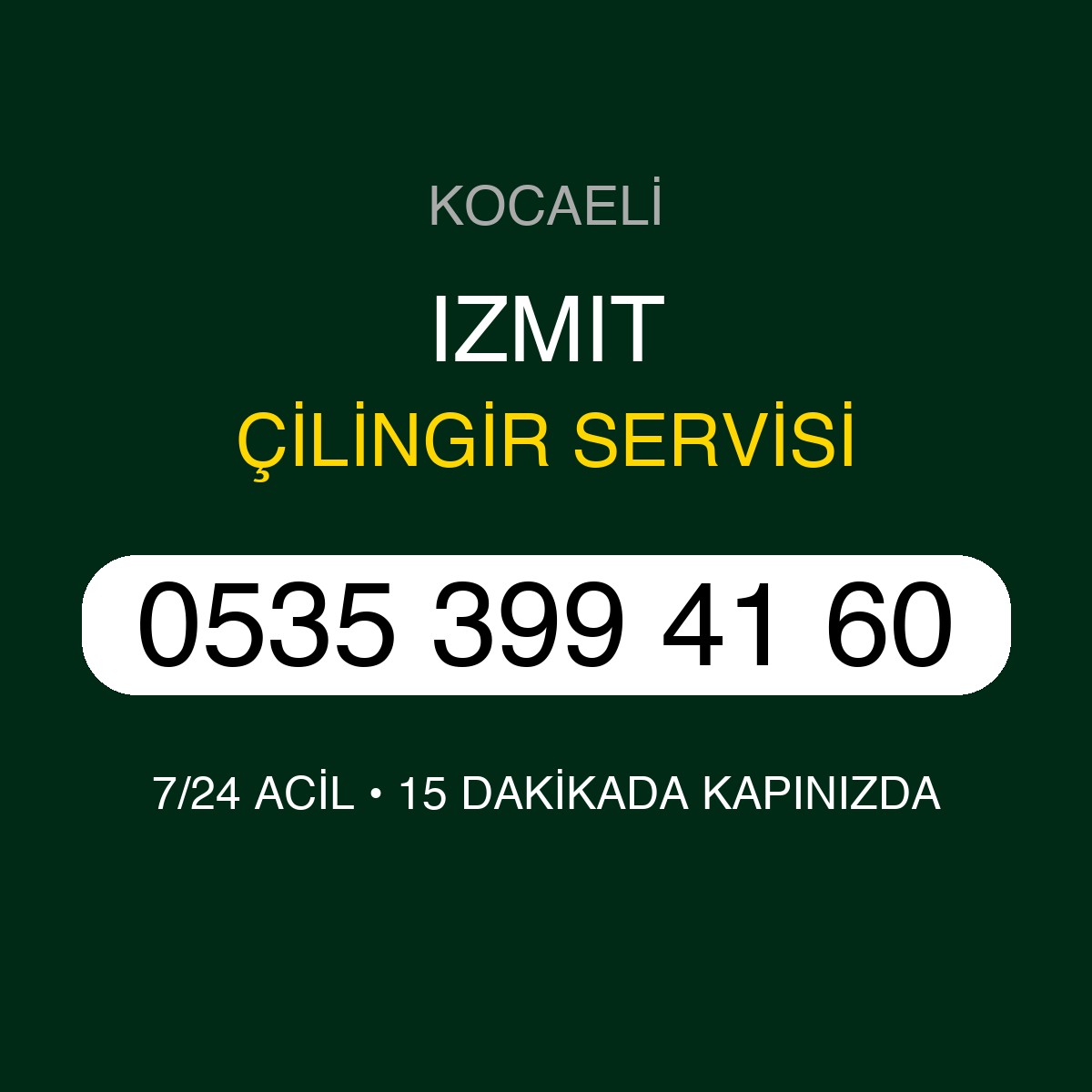 IZMIT Çilingir 7/24 | 0535 399 41 60