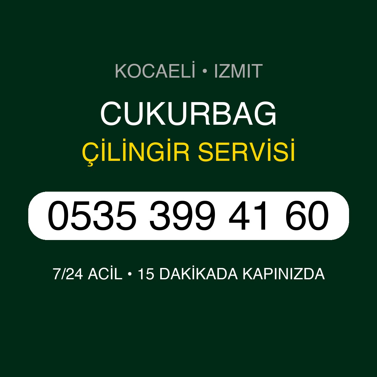 CUKURBAG Çilingir 7/24 | 0535 399 41 60