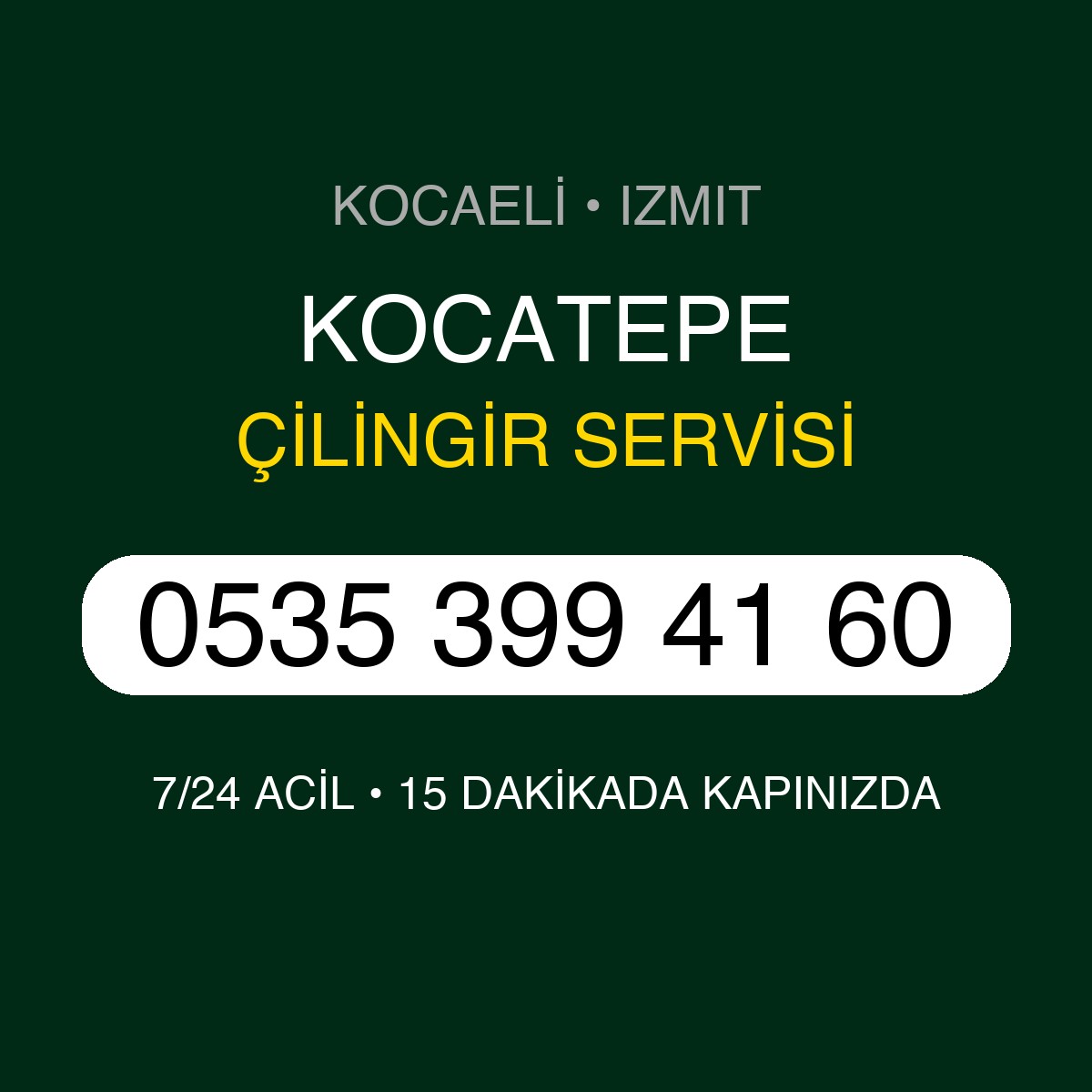 KOCATEPE Çilingir 7/24 | 0535 399 41 60