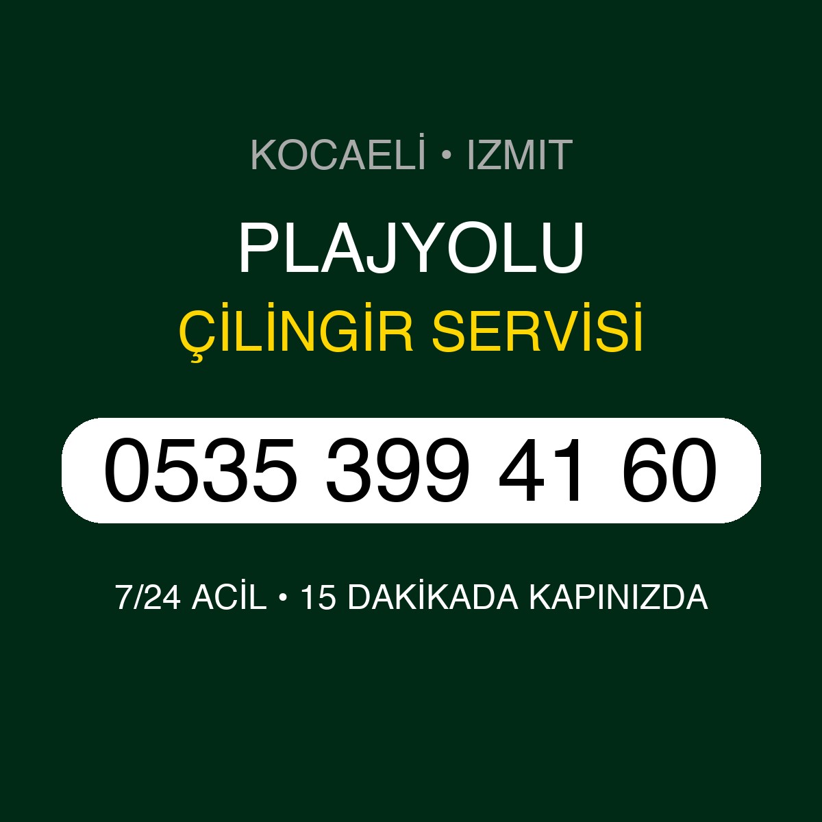 PLAJYOLU Çilingir 7/24 | 0535 399 41 60