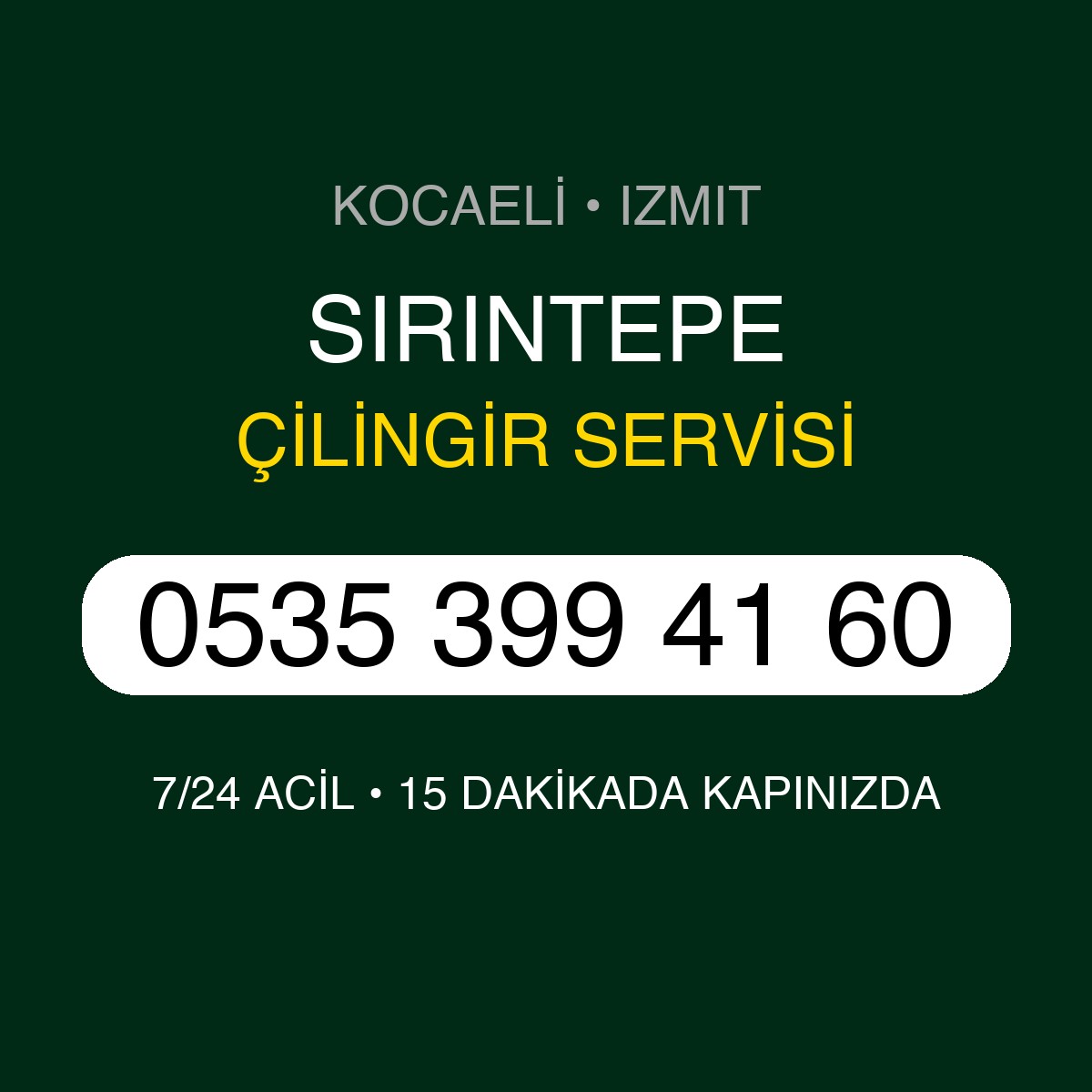 SIRINTEPE Çilingir 7/24 | 0535 399 41 60
