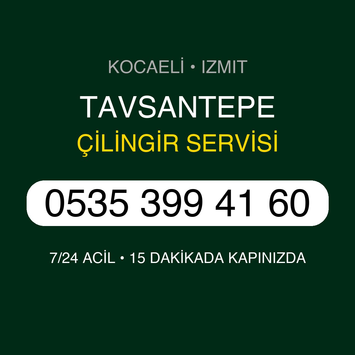 TAVSANTEPE Çilingir 7/24 | 0535 399 41 60