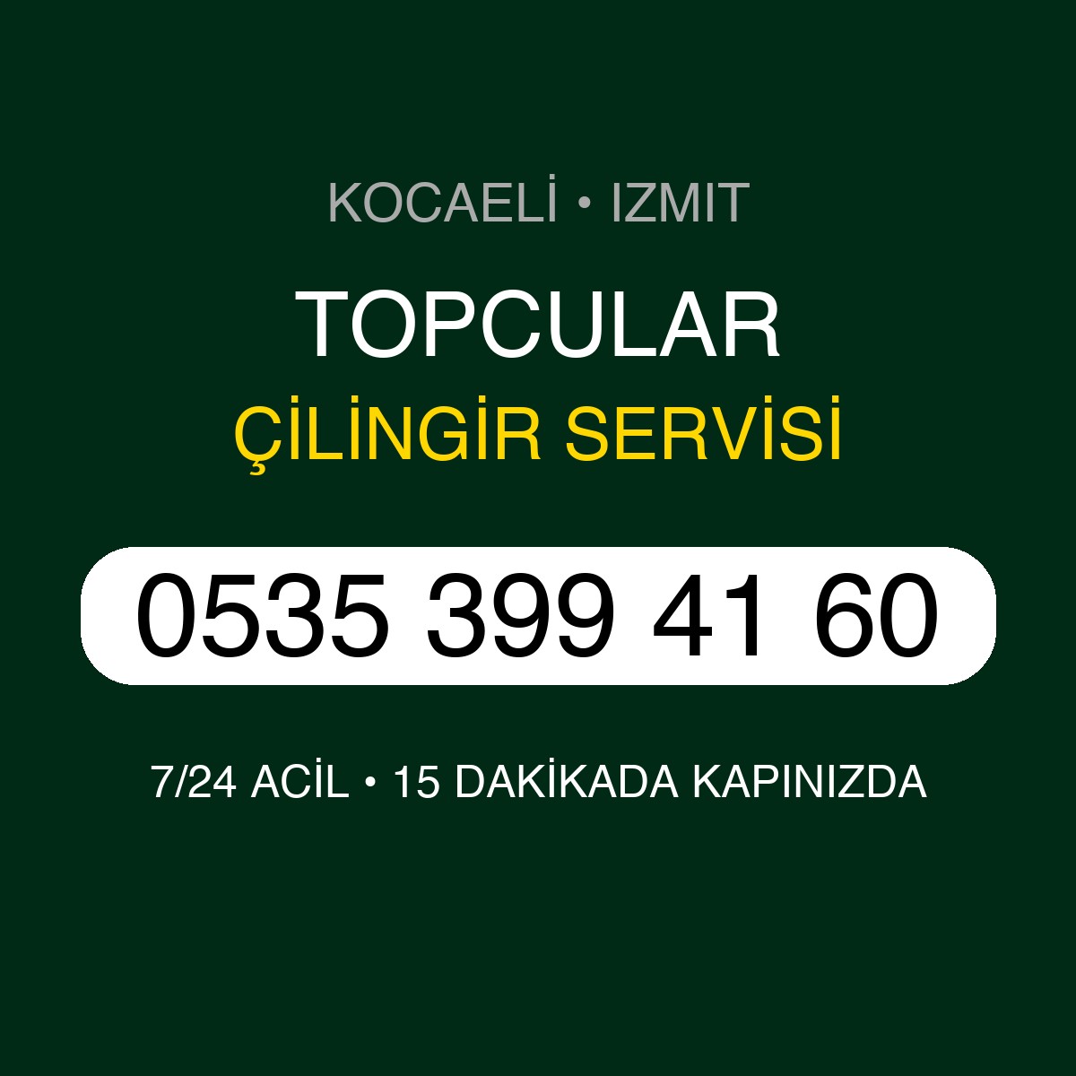 TOPCULAR Çilingir 7/24 | 0535 399 41 60