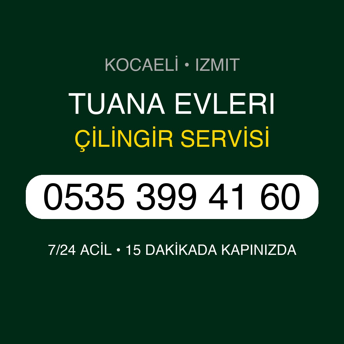 TUANA EVLERI Çilingir 7/24 | 0535 399 41 60