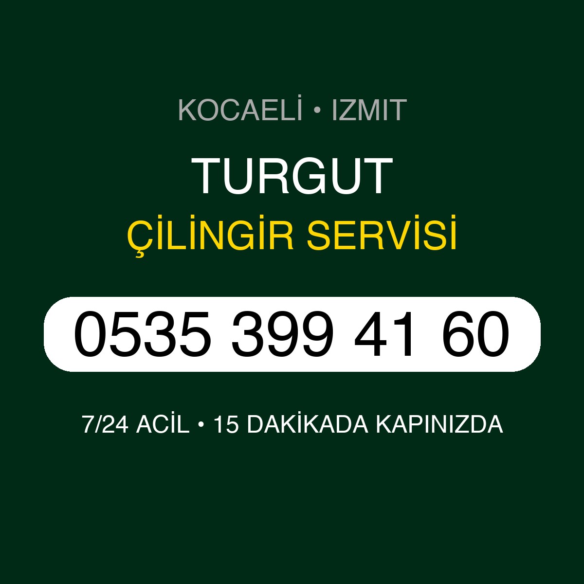 TURGUT Çilingir 7/24 | 0535 399 41 60