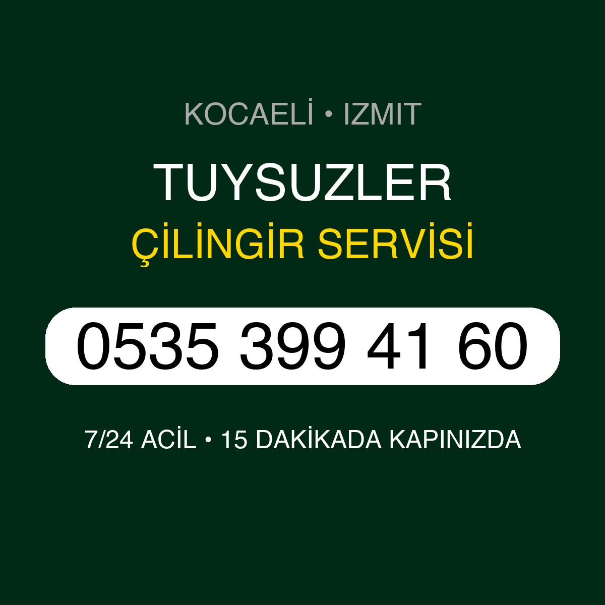 TUYSUZLER Çilingir 7/24 | 0535 399 41 60