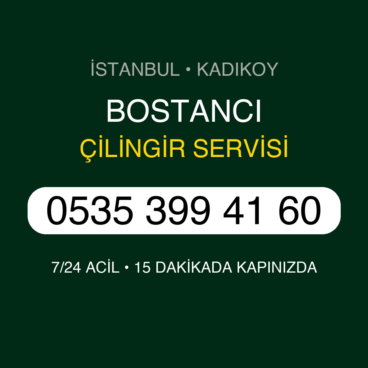 BOSTANCI Çilingir 7/24 | 0535 399 41 60