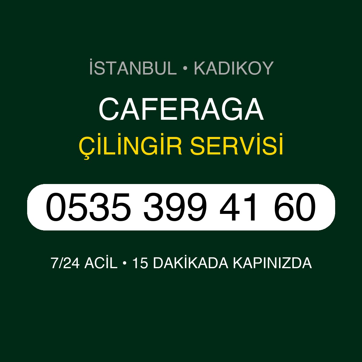 CAFERAGA Çilingir 7/24 | 0535 399 41 60