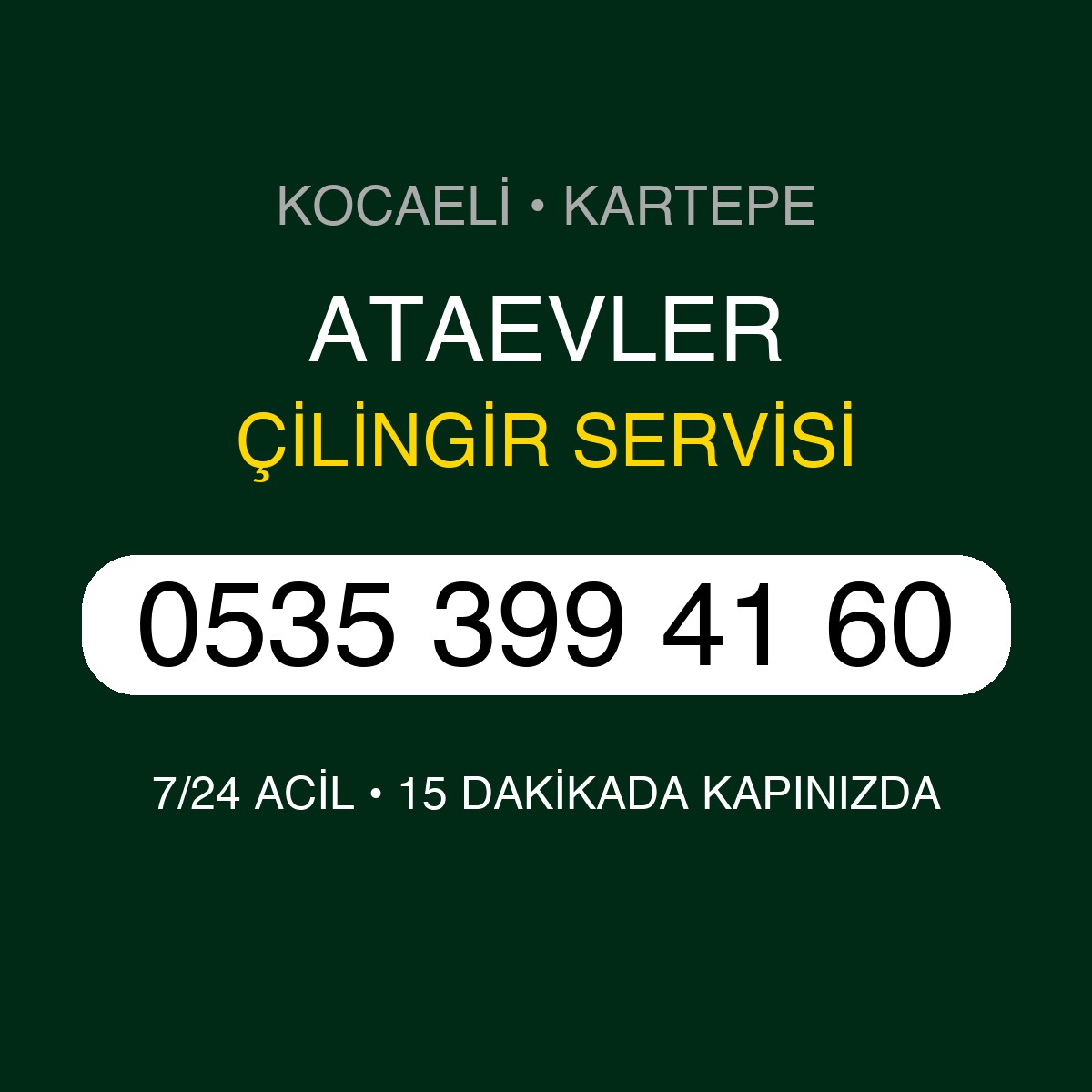 ATAEVLER Çilingir 7/24 | 0535 399 41 60