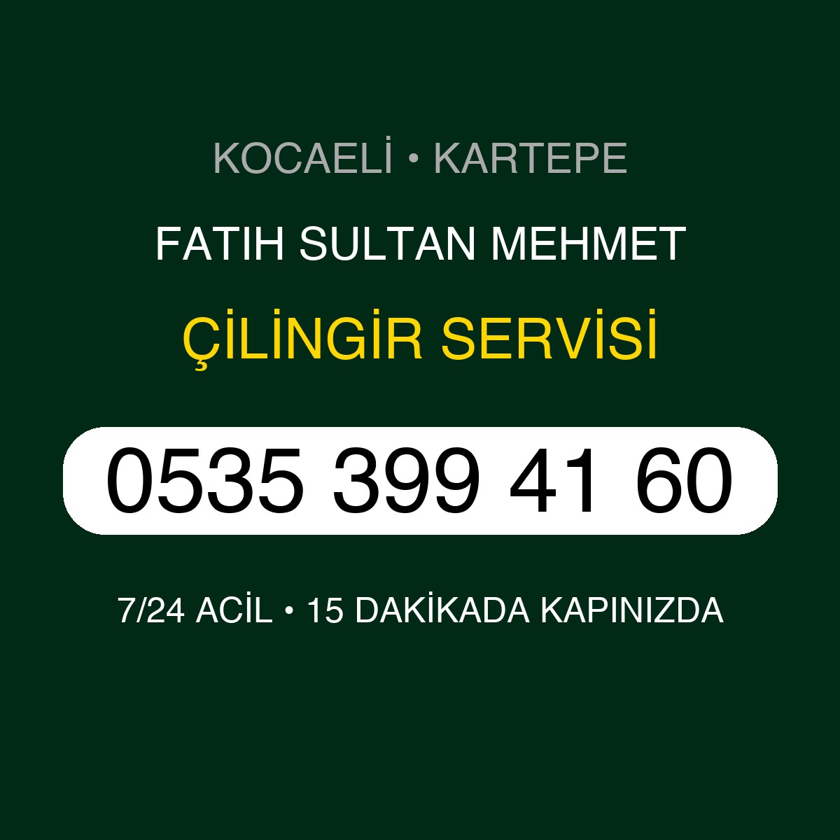 FATIH SULTAN MEHMET Çilingir 7/24 | 0535 399 41 60