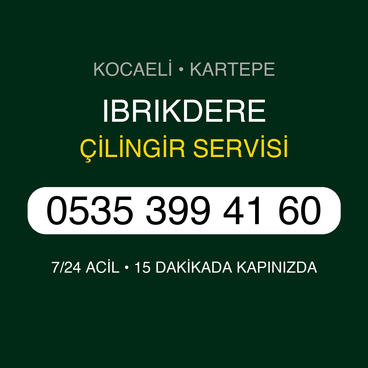 IBRIKDERE Çilingir 7/24 | 0535 399 41 60