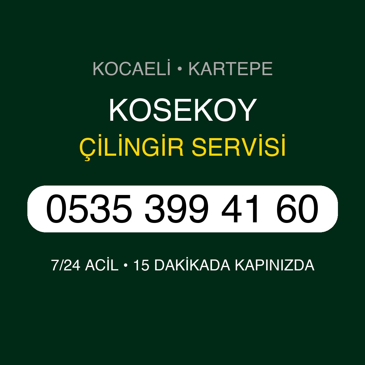 KOSEKOY Çilingir 7/24 | 0535 399 41 60