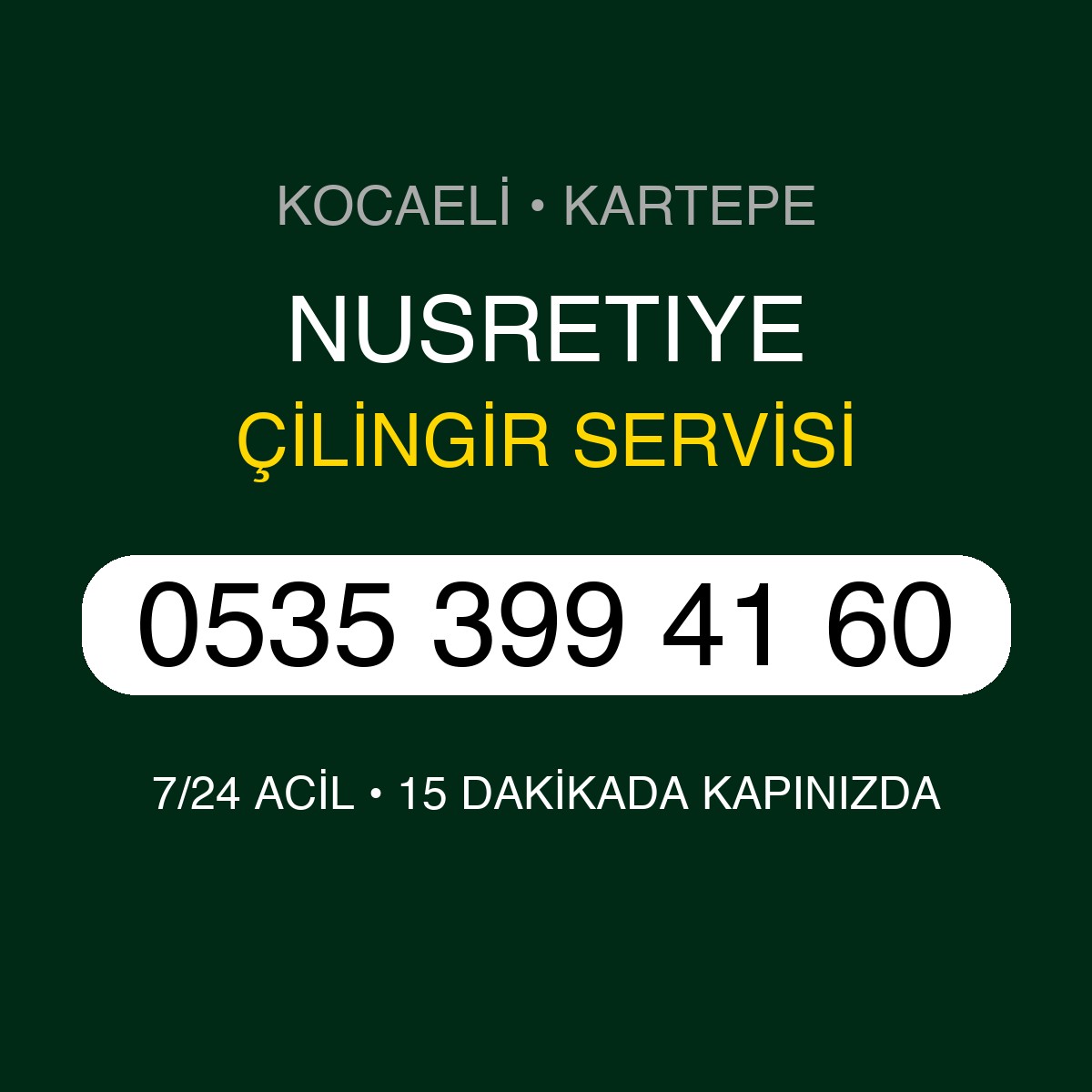 NUSRETIYE Çilingir 7/24 | 0535 399 41 60