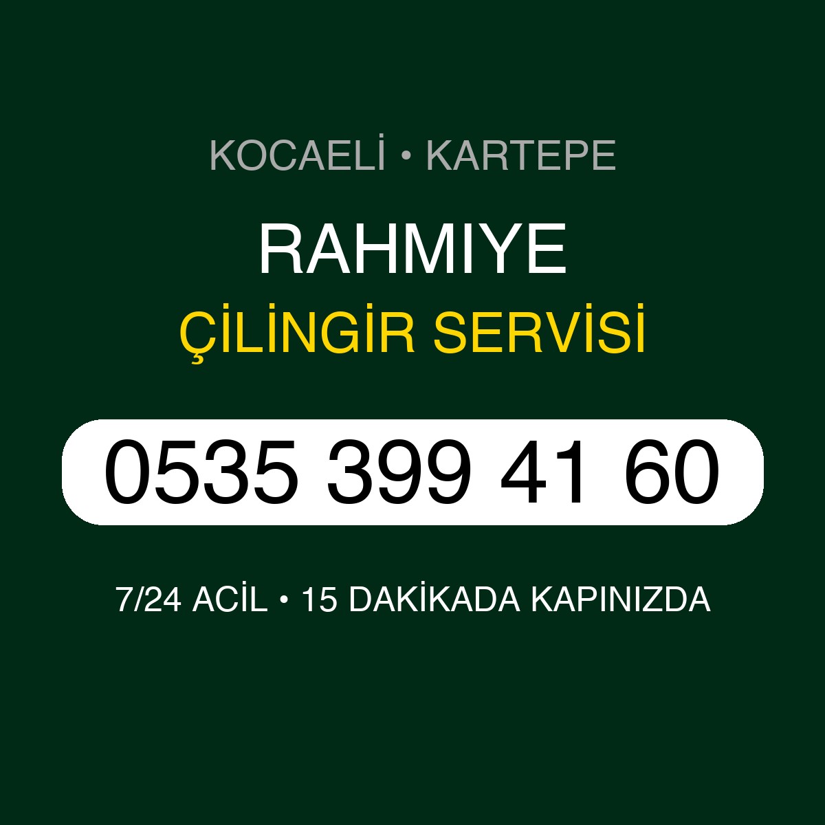 RAHMIYE Çilingir 7/24 | 0535 399 41 60