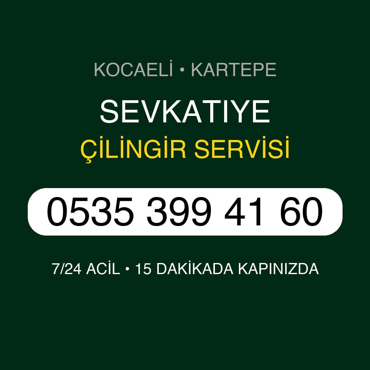SEVKATIYE Çilingir 7/24 | 0535 399 41 60