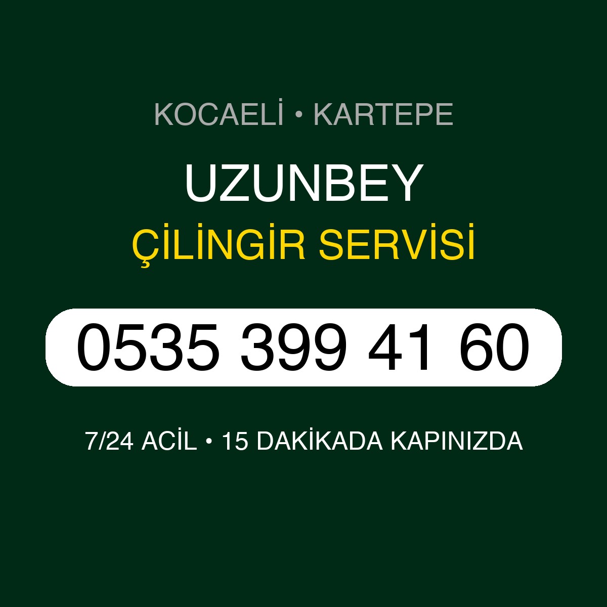 UZUNBEY Çilingir 7/24 | 0535 399 41 60