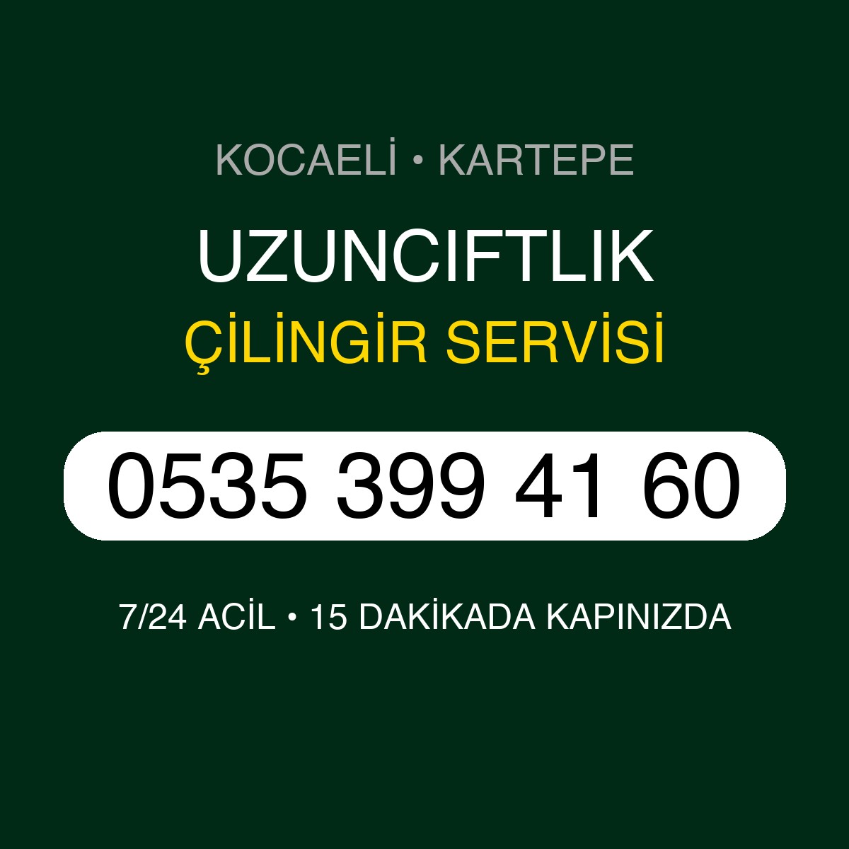 UZUNCIFTLIK Çilingir 7/24 | 0535 399 41 60