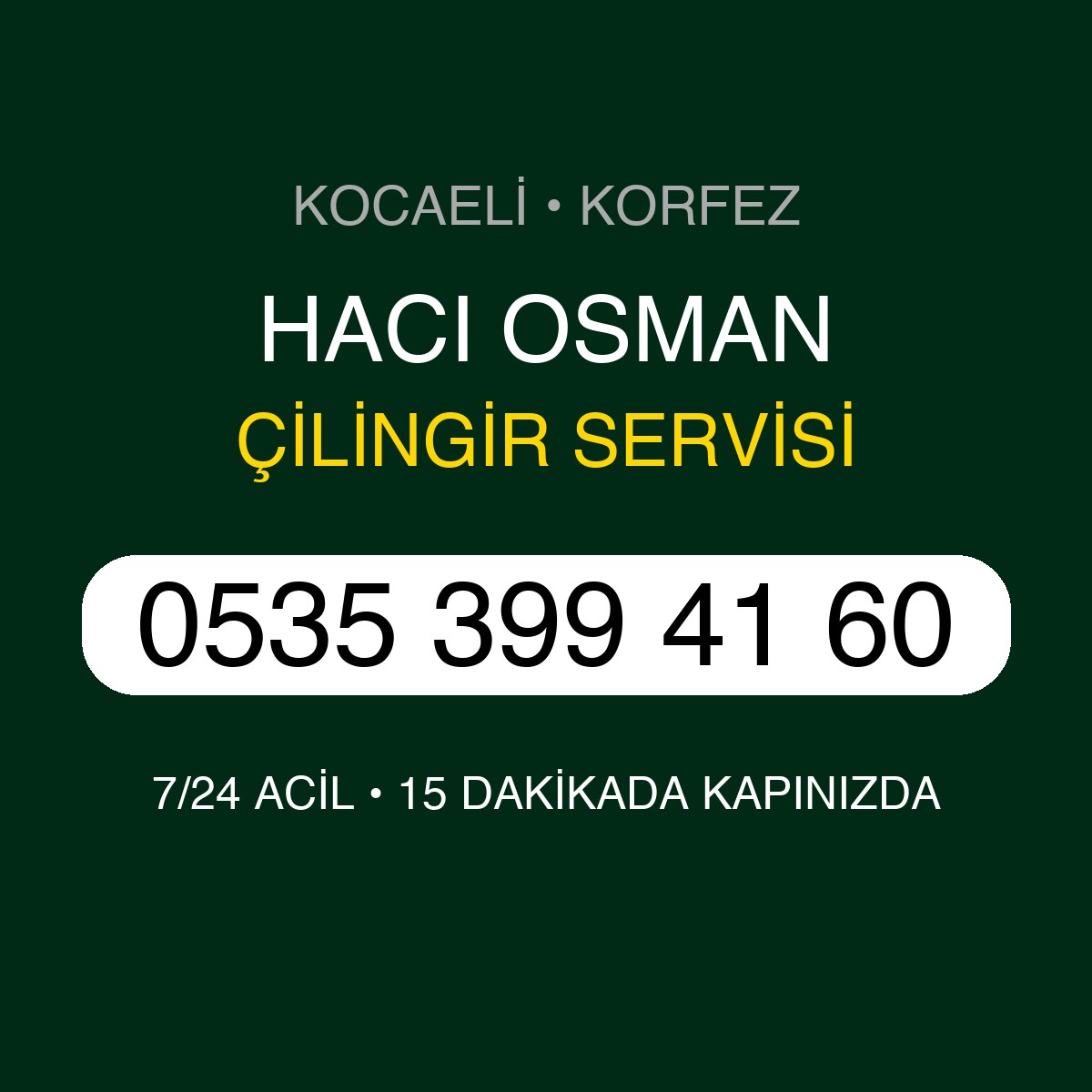 HACI OSMAN Çilingir 7/24 | 0535 399 41 60