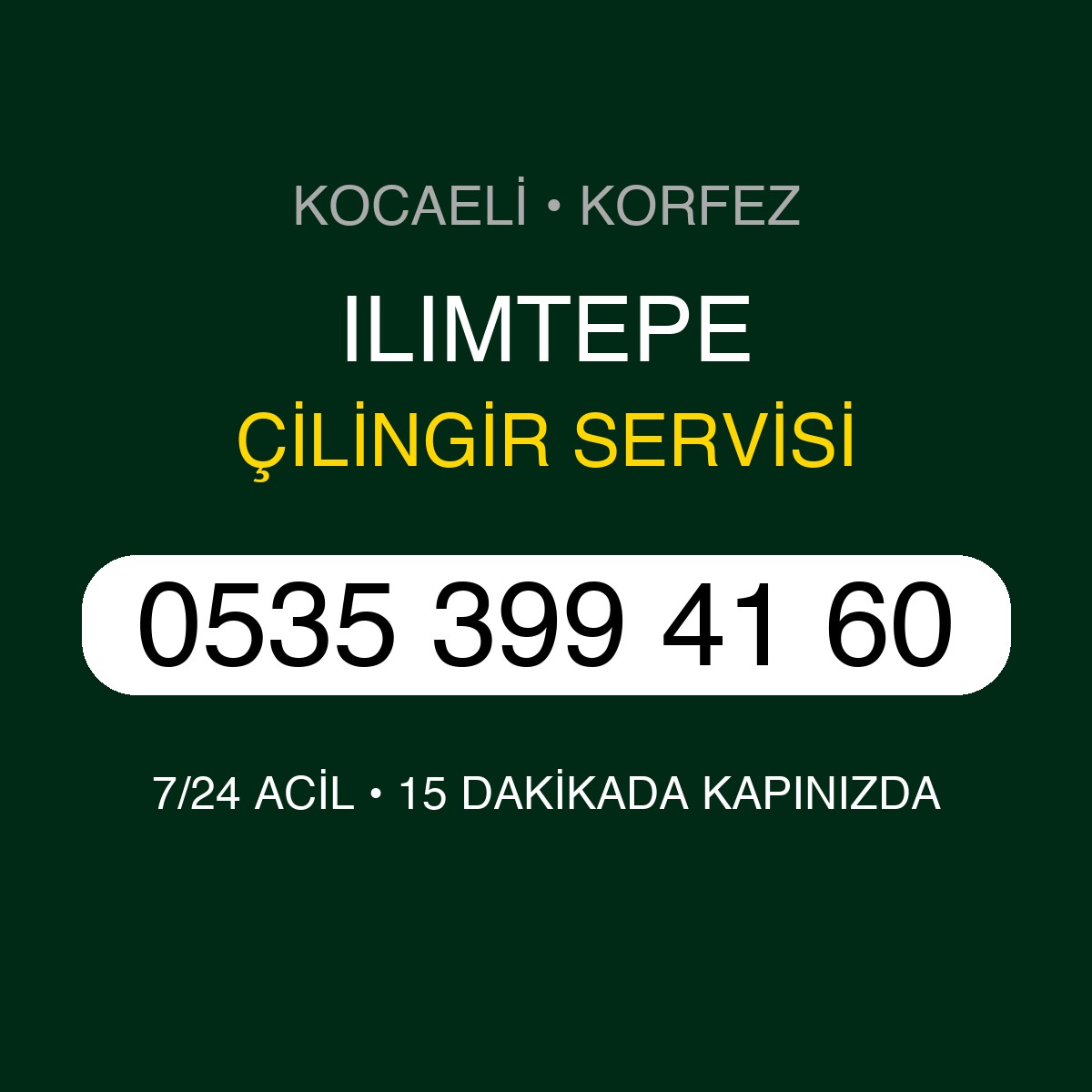 ILIMTEPE Çilingir 7/24 | 0535 399 41 60