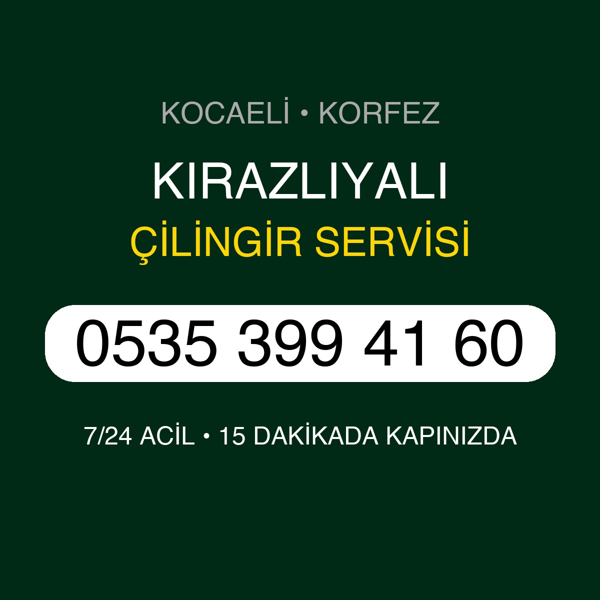 KIRAZLIYALI Çilingir 7/24 | 0535 399 41 60