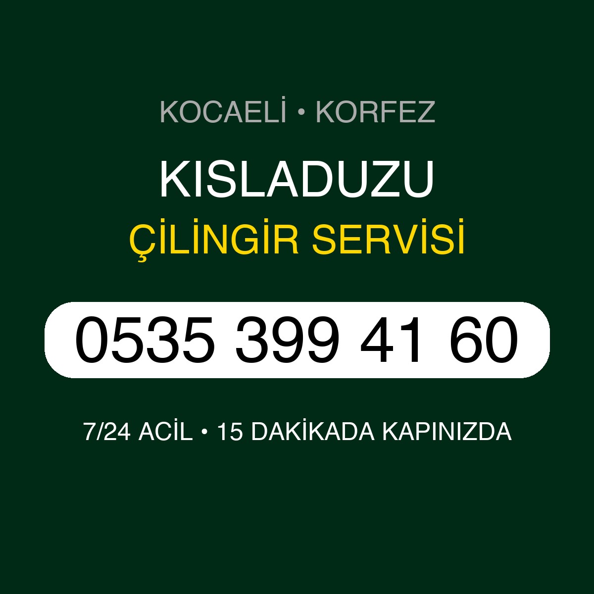 KISLADUZU Çilingir 7/24 | 0535 399 41 60