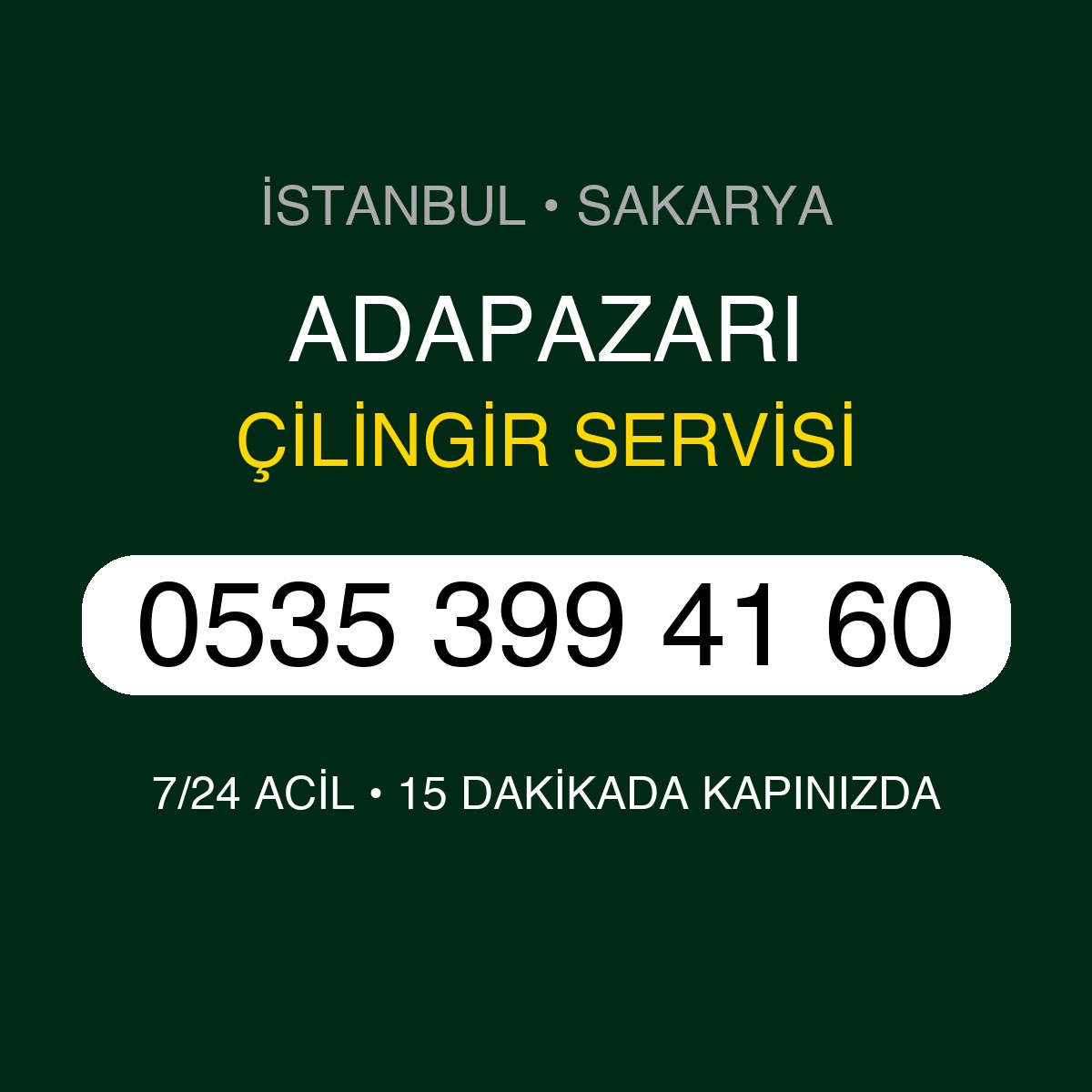 ADAPAZARI Çilingir 7/24 | 0535 399 41 60