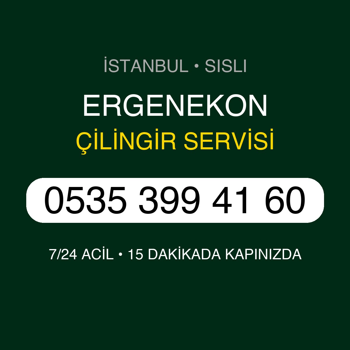 ERGENEKON Çilingir 7/24 | 0535 399 41 60