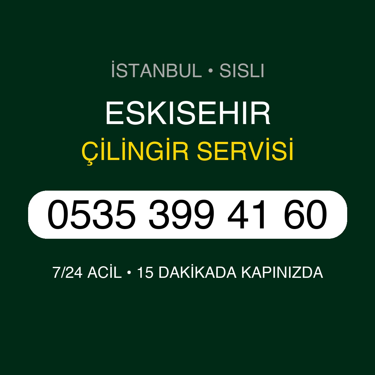 ESKISEHIR Çilingir 7/24 | 0535 399 41 60