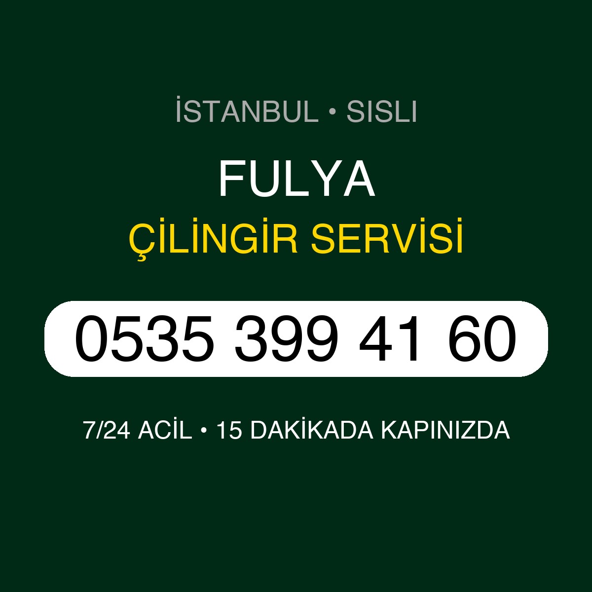 FULYA Çilingir 7/24 | 0535 399 41 60