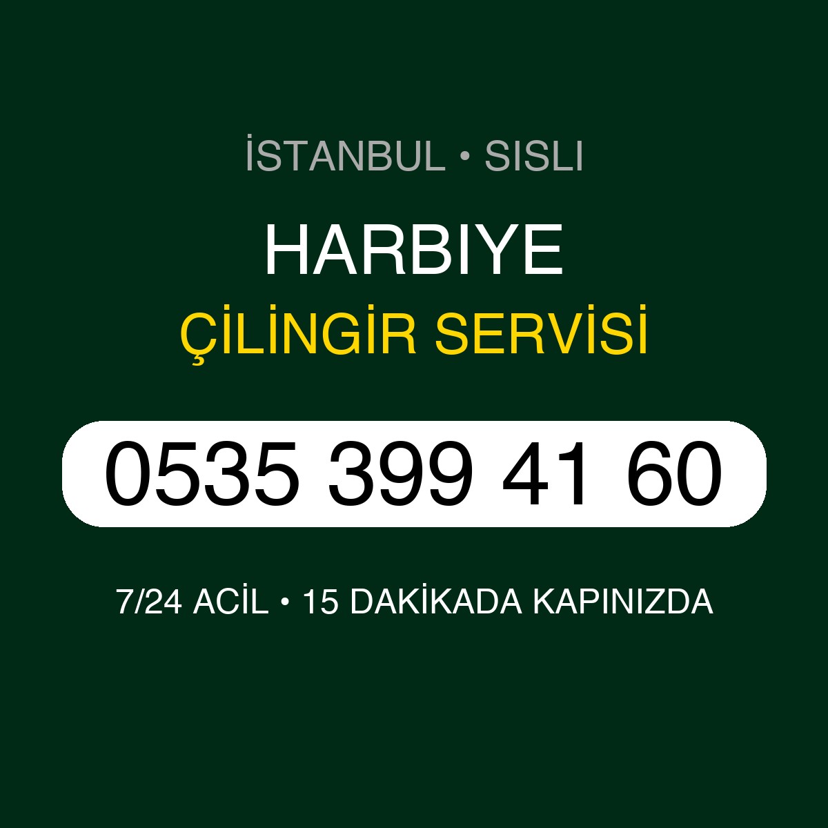 HARBIYE Çilingir 7/24 | 0535 399 41 60