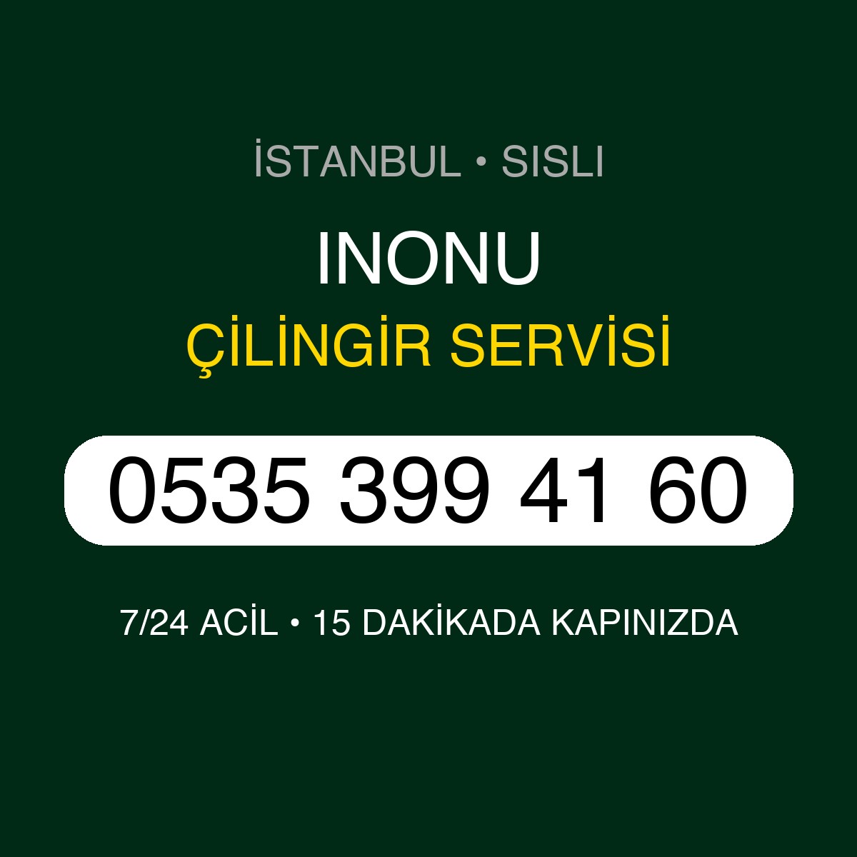 INONU Çilingir 7/24 | 0535 399 41 60
