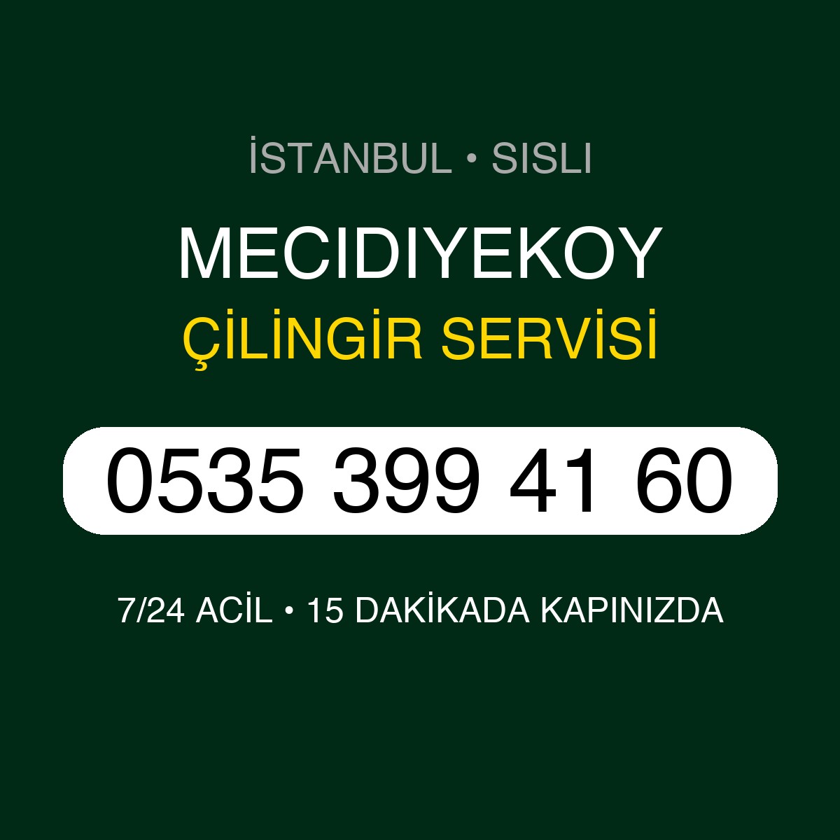 MECIDIYEKOY Çilingir 7/24 | 0535 399 41 60