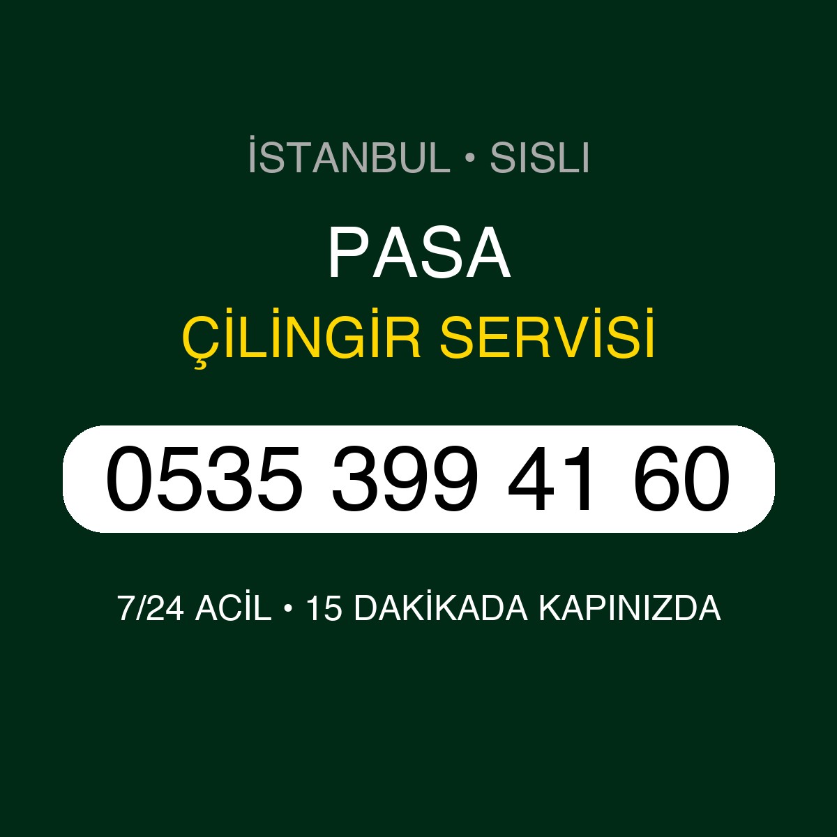 PASA Çilingir 7/24 | 0535 399 41 60